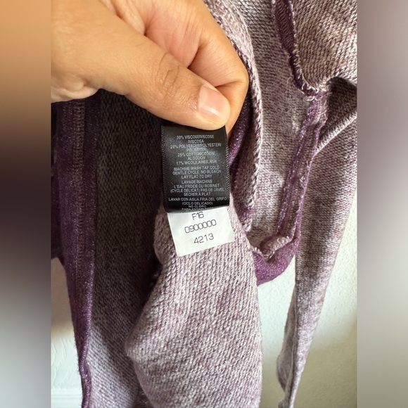 Kuhl NOVA Knit Sweater Pullover Cowl Neck Wool Blend Purple Exposed Seams XS - Picture 5 of 12